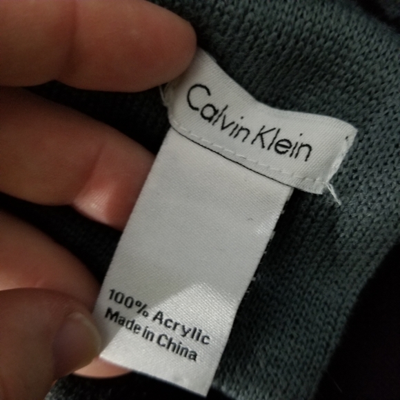 CALVIN KLEIN | two tone spellout knit scarf - Picture 3 of 4
